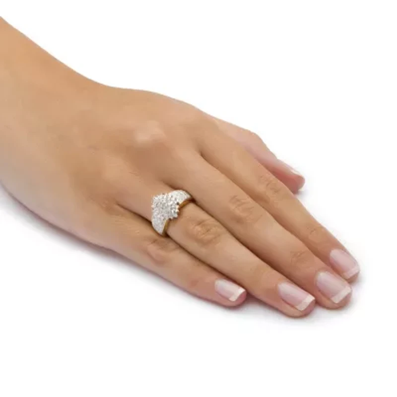 1/4 TCW Round Diamond 18k Gold-plated Sterling Silver Marquise-Shaped Ring