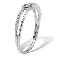 .11 TCW Diamond Sterling Silver Crossover Heart Ring