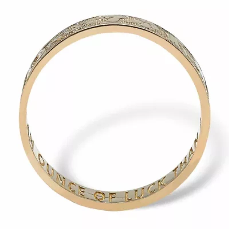 10k Yellow Gold Lucky Symbols "Better an Ounce of Luck" Ring