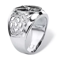 Men's Onyx Eagle Nugget Ring .925 Sterling Silver