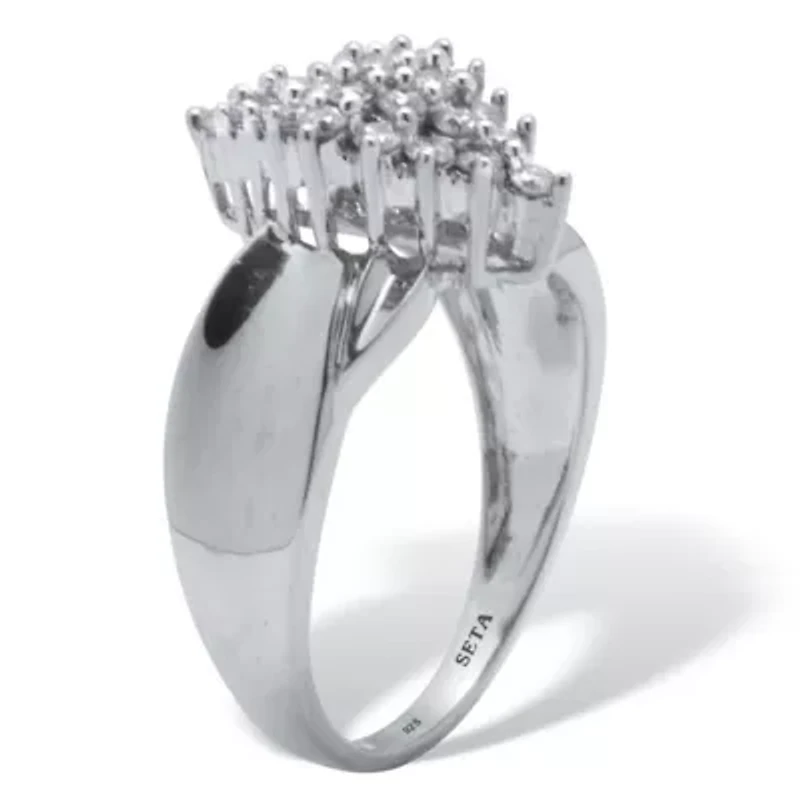 .50 TCW Diamond Sterling Silver Cluster Ring