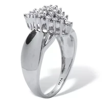 .50 TCW Diamond Sterling Silver Cluster Ring