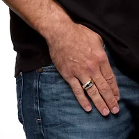 Men's 1.95 TCW Sapphire and CZ Ring Gold-Plated Sterling Silver