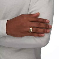 Men's 1.95 TCW Sapphire and CZ Ring Gold-Plated Sterling Silver