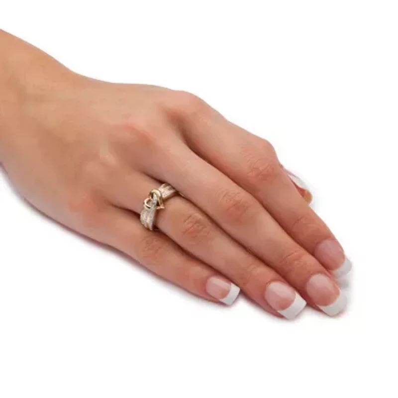 1/10 TCW Diamond Crossover Heart Ring Gold-Plated Sterling Silver