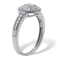 .30 TCW Diamond Sterling Silver Halo Engagement Ring