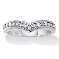 .25 TCW Diamond Sterling Silver Chevron Ring