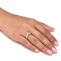 .17 TCW Diamond Sterling Silver Cluster Ring