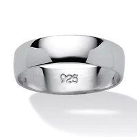 Polished Wedding Band .925 Sterling Silver