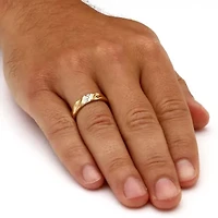 Men's Diamond Accented Wedding Ring Gold-Plated Sterling Silver
