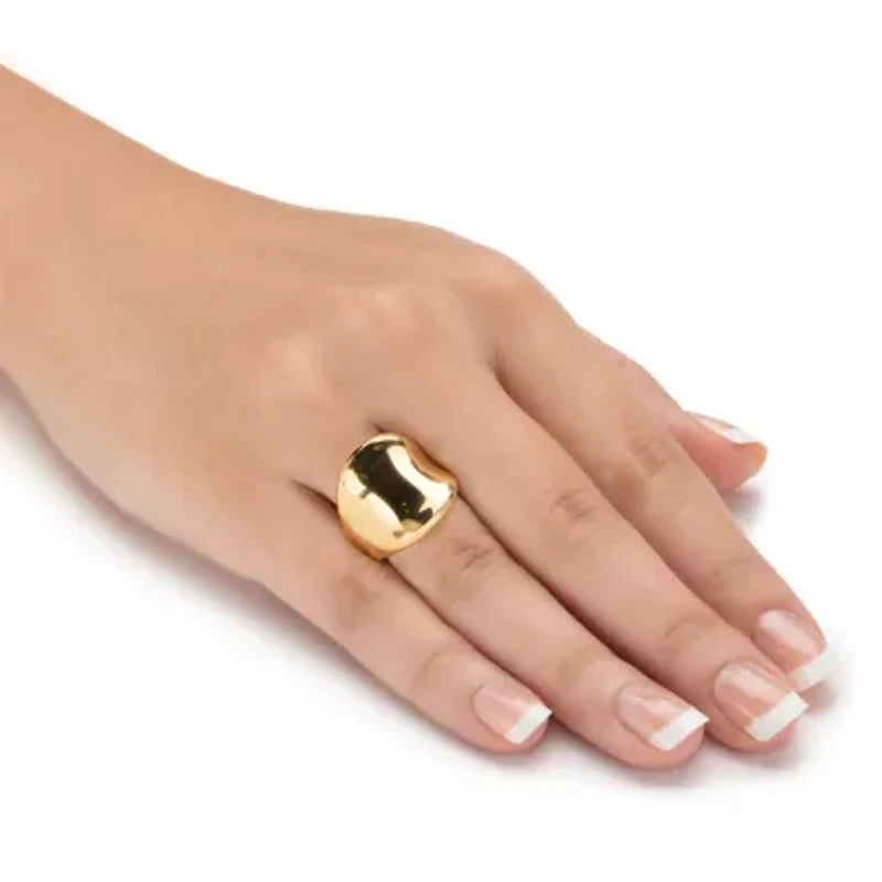 Concave 14k Yellow Gold Ultra-Lightweight Nano Diamond Resin FilledFreeform Ring