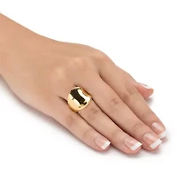 Concave 14k Yellow Gold Ultra-Lightweight Nano Diamond Resin FilledFreeform Ring