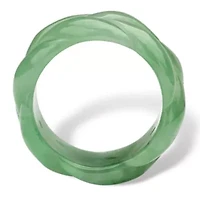 Genuine Green Jade Braided Eternity Ring