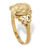 Guardian Angel Open Scrollwork Ring 10k Yellow Gold
