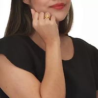 Gold-Plated Sterling Silver Horizontal Crucifix Cross Ring