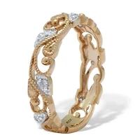 .11 TCW Diamond 18K Gold-Plated Sterling Silver Filigree Ring
