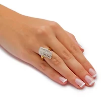 1/7 TCW Round Diamond Pave 18k Gold-plated Sterling Silver Cluster Ring