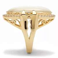 .60 TCW Cubic Zirconia and Genuine Mother-of-Pearl Gold-Plated Ring