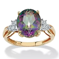 6 TCW Genuine Fire Topaz Ring 18k Yellow Gold-plated Sterling Silver