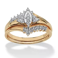1/10 TCW Round Diamond 2-Piece Bridal Set 10k Gold