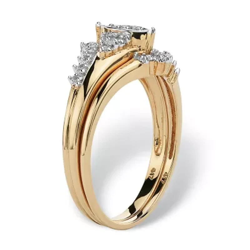 1/10 TCW Round Diamond 2-Piece Bridal Set 10k Gold