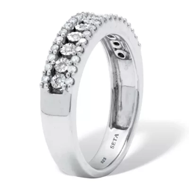 .25 TCW Diamond Sterling Silver Multi-Row Ring