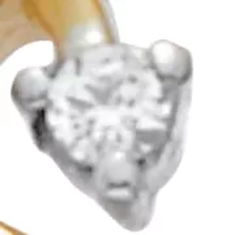 .03 TCW Diamond Tutone Sterling Silver Interlocking Heart Ring