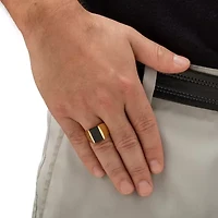 Men's Emerald-Cut Genuine Black Onyx Gold-Plated Classic Ring