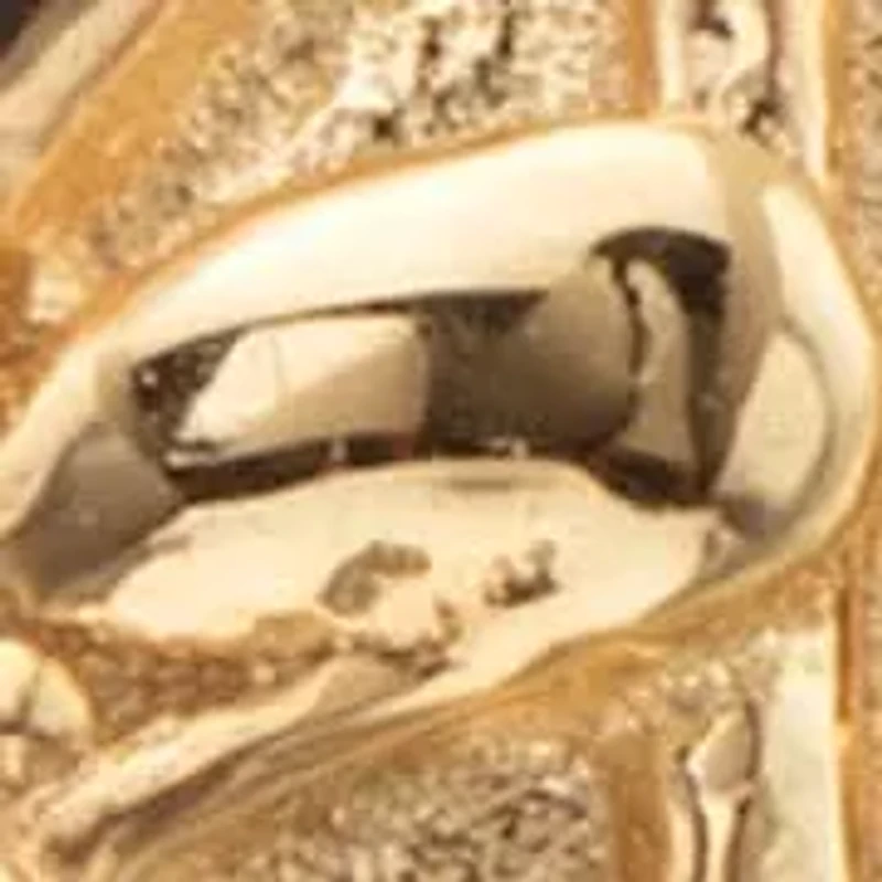 Men's Gold-Plated Sterling Silver Horizontal Crucifix Cross Ring