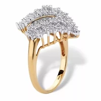 1/4 Cttw. Round Diamond 18k Gold-plated Sterling Silver Cluster Ring
