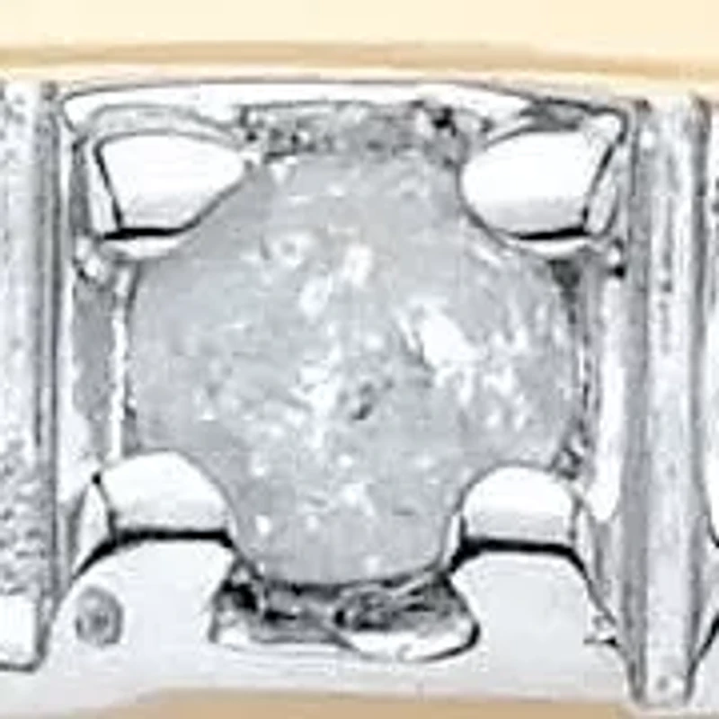 Men's Diamond Accent Two-Tone Band 18k Yellow Gold-plated Sterling Silver