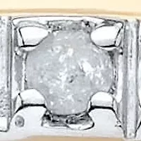 Men's Diamond Accent Two-Tone Band 18k Yellow Gold-plated Sterling Silver