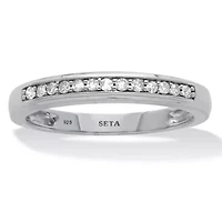 .13 TCW Diamond Sterling Silver Wedding Ring