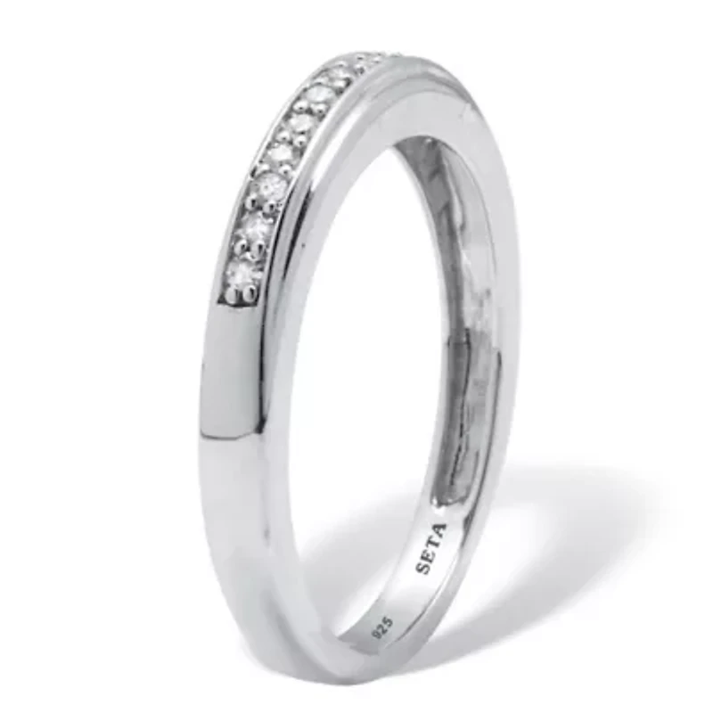 .13 TCW Diamond Sterling Silver Wedding Ring
