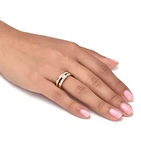 .09 TCW Diamond 18K Gold-Plated Sterling Silver Bridal Set