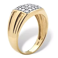 Men's 1/7 TCW Round Diamond 18k Gold-plated Sterling Silver Ring