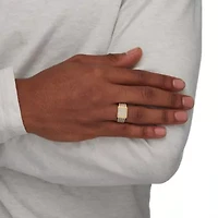 Men's 1/6 TCW Pave Diamond Grid Ring Gold-Plated Sterling Silver