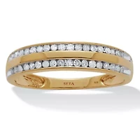 .24 TCW Diamond 18K Gold-Plated Sterling Silver Band Ring