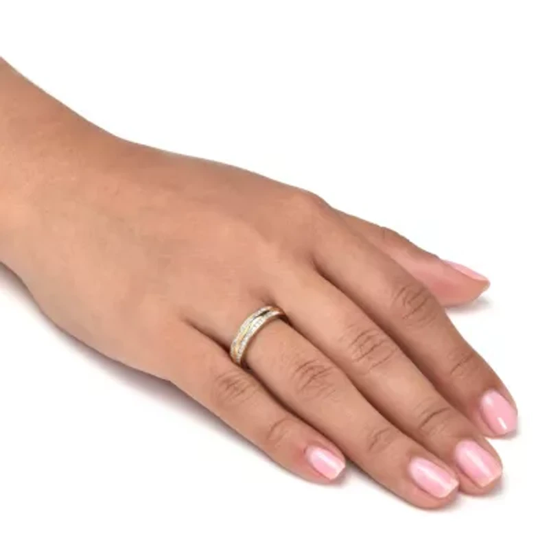 .24 TCW Diamond 18K Gold-Plated Sterling Silver Band Ring