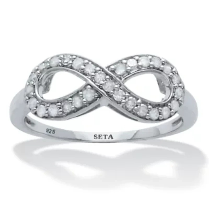 .25 TCW Diamond Sterling Silver Infinity Ring