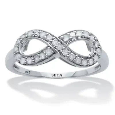 .25 TCW Diamond Sterling Silver Infinity Ring