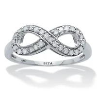 .25 TCW Diamond Sterling Silver Infinity Ring