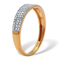 .25 TCW Diamond 18K Gold-Plated Sterling Silver Pave Multi-Row Wedding Ring
