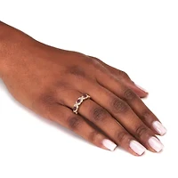 .62 TCW Oval Genuine Ruby Diamond Accent 18k Gold-Plated Sterling Silver Ring