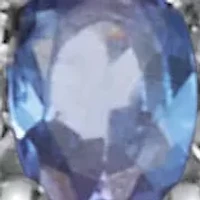 1.32 TCW Oval Cut Genuine Purple Tanzanite and White Topaz Sterling Silver Ring