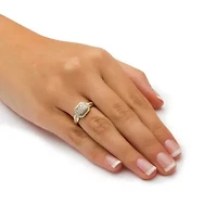 1/3 TCW Round Diamond Square Halo Ring Solid 10k Gold