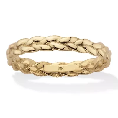 Braided Stackable Band Ring 10K Yellow Gold