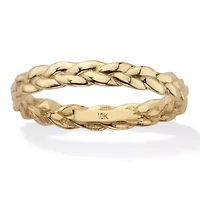 Braided Stackable Band Ring 10K Yellow Gold