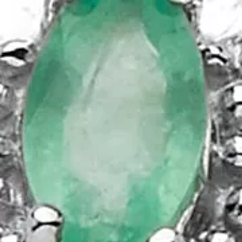 .38 TCW Genuine Emerald and Diamond Accent Ring Platinum-plated Sterling Silver