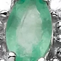 .38 TCW Genuine Emerald and Diamond Accent Ring Platinum-plated Sterling Silver